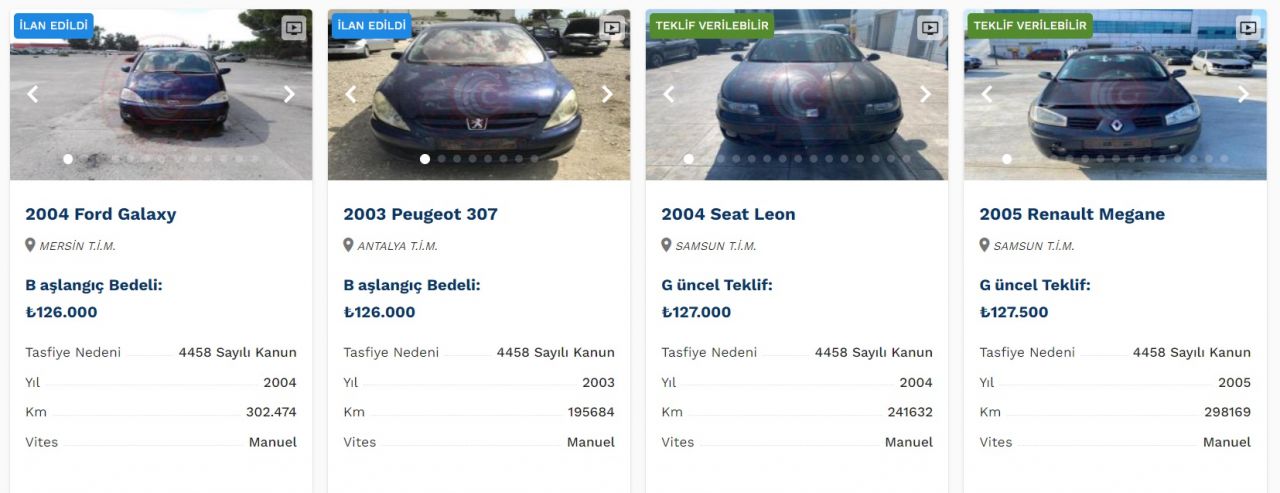 Ucuz 2. el otomobil arayanlar dikkat! Devlet satışa çıkardı, fiyatlar 55 Bin TL'den başlıyor! 9