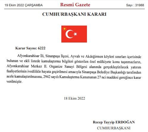 Cumhurbaşkanı Erdoğan imzaladı 9 ilde acele kamulaştırma kararı Resmi Gazete ile yayımlandı 2