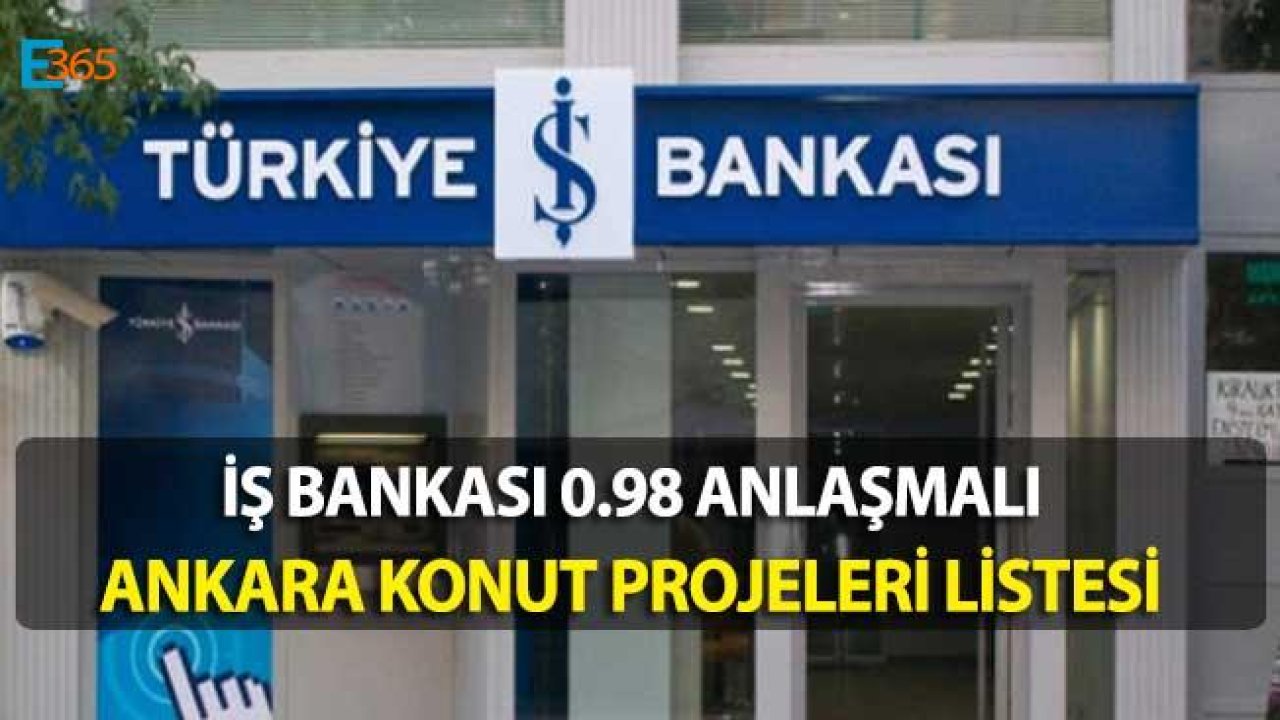 İş Bankası 0.98 Konut Kredisi Anlaşmalı Ankara Konut Projeleri