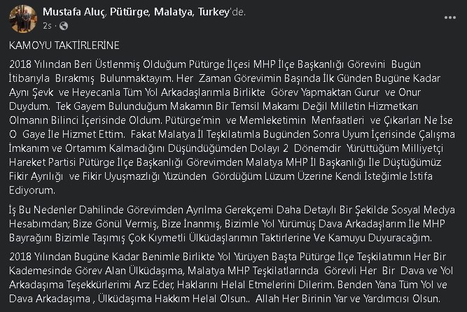 Mustafa Aluç kimdir, kaç yaşında, neden istifa etti? MHP'de ilk kırılma
