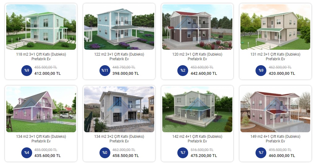 398 Bin TL'den Başlayan Fiyatlarla Dubleks Villa Tipi Rüya Gibi Prefabrik Evler!